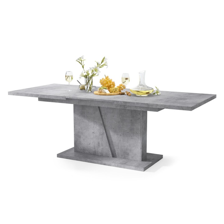 Кухненска маса, Mazzoni, NOBLE NOIR, Beton Millennium 160 см / 90 см