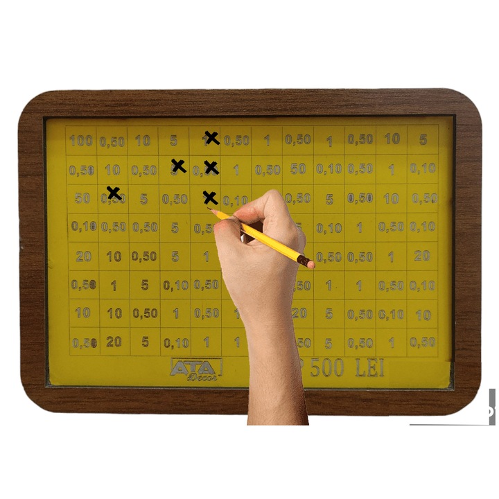 Joc de Rol pentru Educatie Financiara, 500 Lei, MDF, Maro-Galben, Demontabila