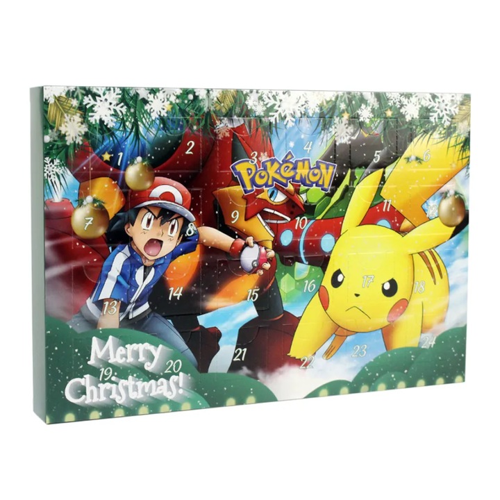 Calendar Advent de Craciun, Pokemon, 24 figurine, verde