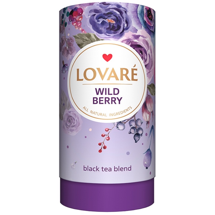 Lovare, черен чай с вкус на фибри, горски плодове, 80гр