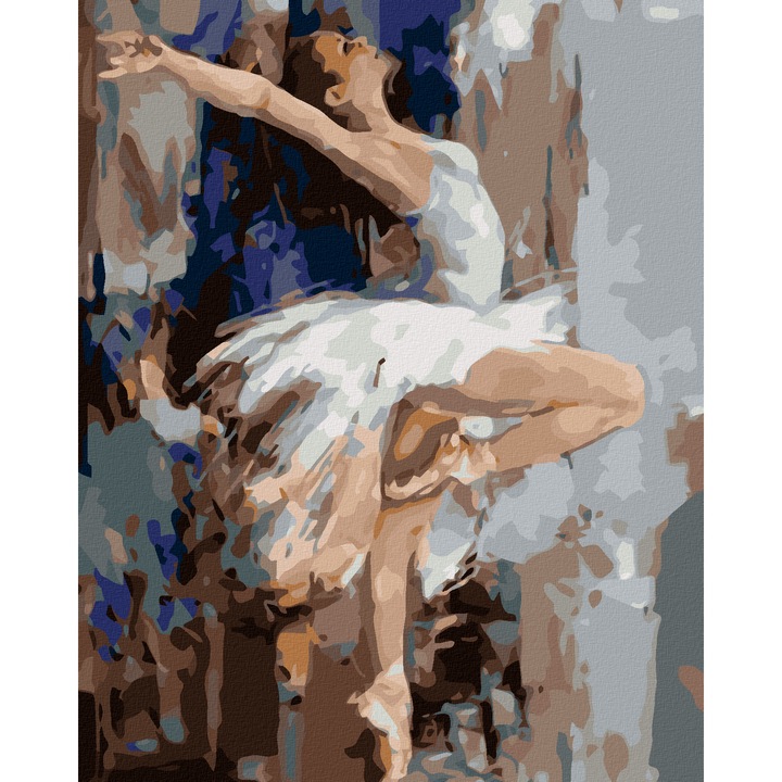 Pictura pe numere - ABSTRACTIE A UNEI BALERINE 40x50 cm / cu rama (deja intinsa) - ZUTY