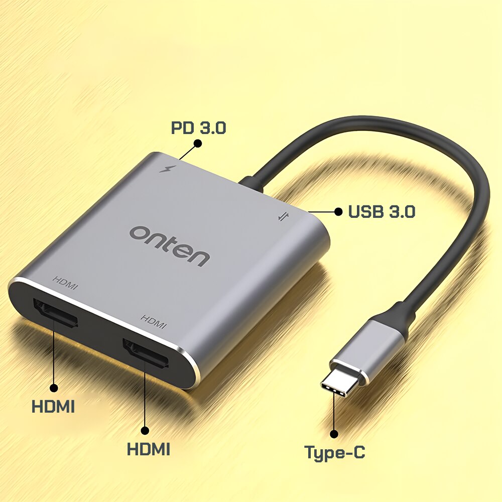 Adaptor HUB multiport 4 in 1 ONTEN, USB Type-C la USB 3.0, Type-C PD ...