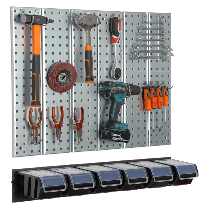 Szerszámtartó lemez, Botle, szürke/fekete