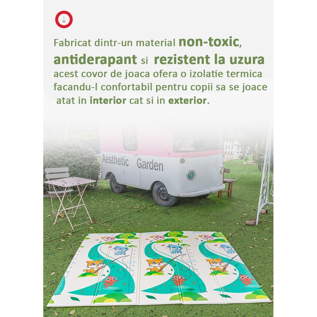 Термоподложка за игра с висока плътност XPE, 200 x 180 x 1,5 cm, за ...