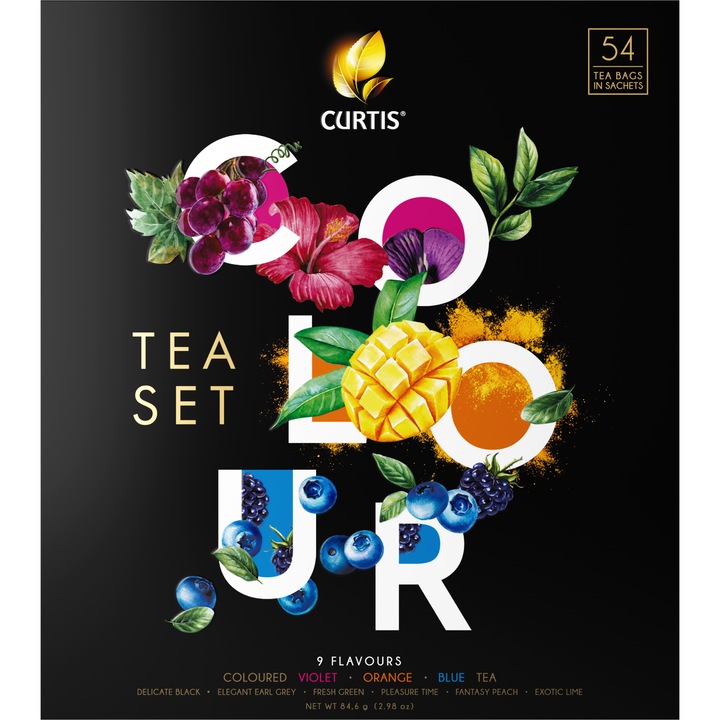 Комплект чай Curis Colour Colored and Flavoured Premium Tea Selection, 54 филтъра, 84, 6g