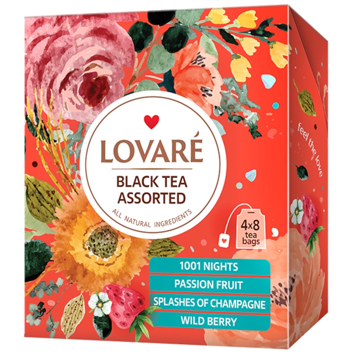 Lovaré Fekete Tea válogatás, 32 filteres