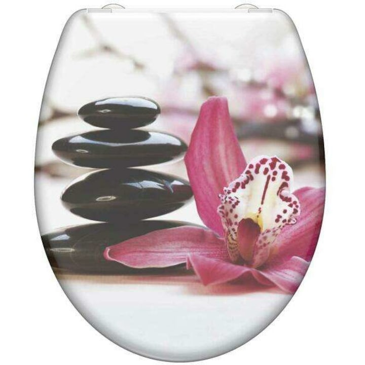 Pepita MDF WC ülőke lassan záródó fedéllel - Orchidea - lila-fehér