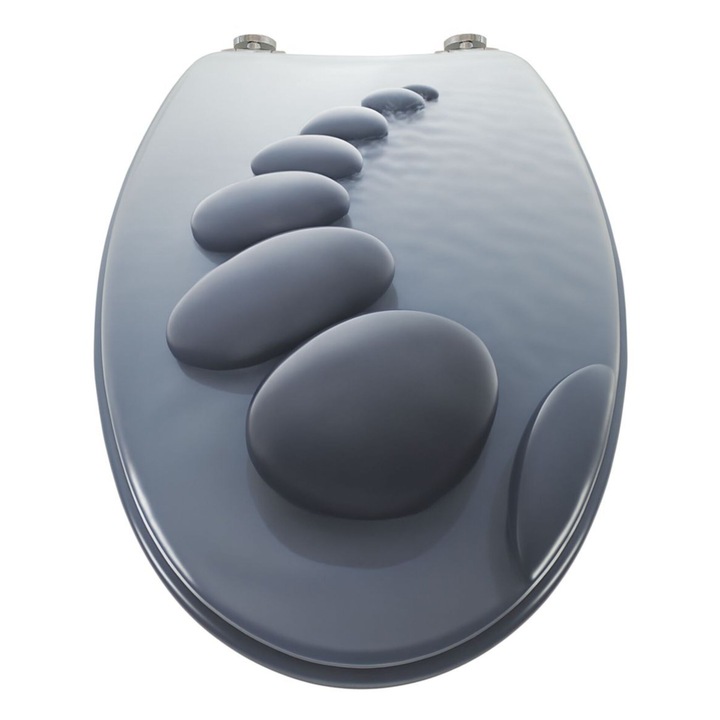 Pepita MDF WC ülőke lassan záródó fedéllel - Kavicsok - szürke