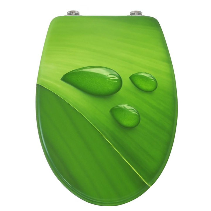 Pepita MDF WC ülőke lassan záródó fedéllel - Levél - zöld