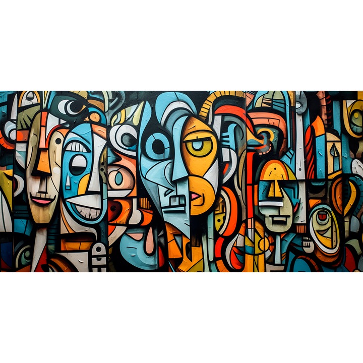 Fototapet fara imbinari H 200 cm x L 400 cm graffiti colorat abstract