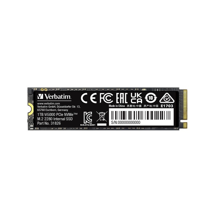 Solid-State Drive (SSD) Verbatim Vi5000 Internal PCIe NVMe M.2 SSD 1TB 31826