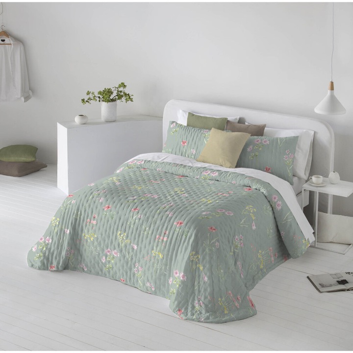 Ágy és párnahuzat szett Textil Decor Iziar verde, Ágyhuzat 250x270, Párnahuzat 50x70
