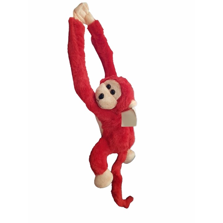 Ahelos játék, majom, plüss, sötét rózsaszín