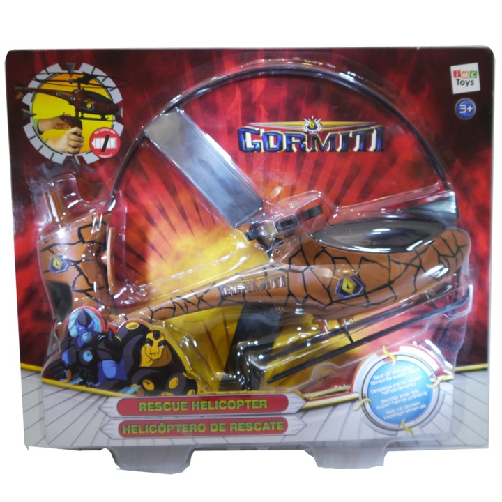 Figurina elicopter cu lansator, IMC Toys, Gormiti, 32 cm, Multicolor