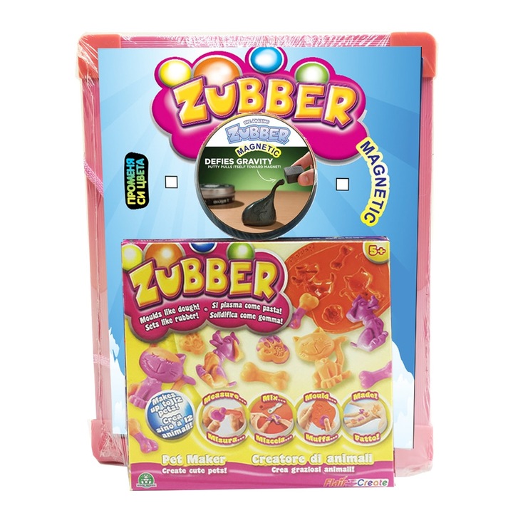 Jocuri creative cu material unic, Zubber, Small Charm, 5+, diverse forme, Multicolor