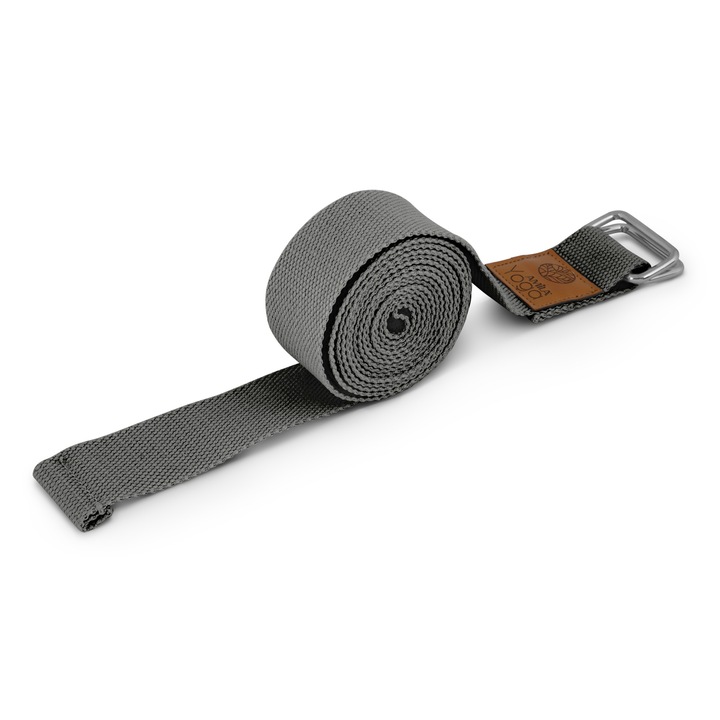 Curea pentru yoga, Amila, Bumbac/Poliester, Gri
