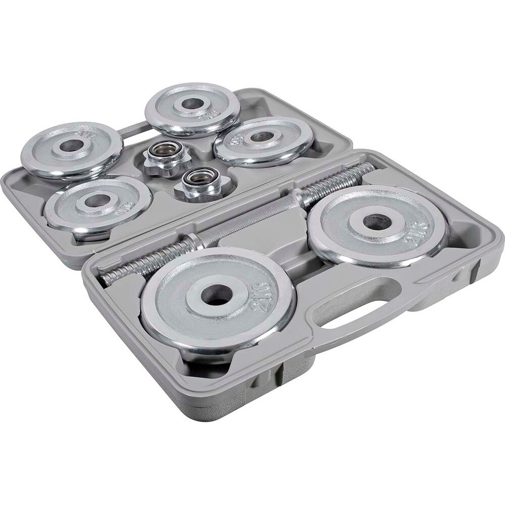 Set greutati, Amila, Metal, 10 kg, Argintiu - eMAG.ro