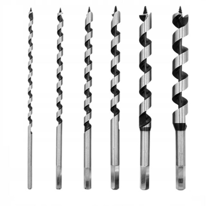 Комплект от 6 свредла за дърво CLASStitude, спираловидни, 6 - 25 мм / 230 мм, универсална употреба, кутия за съхранение, стомана, сребро