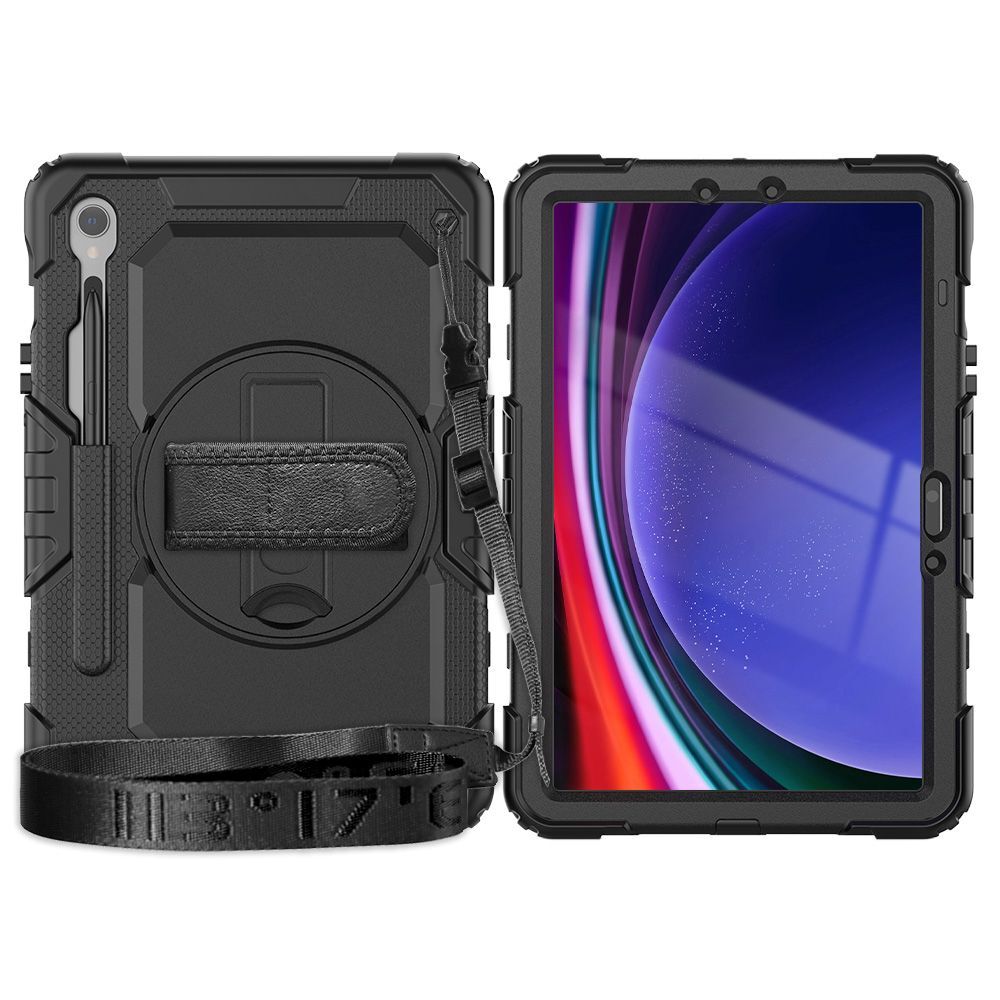 Husă tabletă compatibilă cu Samsung Galaxy Tab S10 Lite 10,9 inch (SM-X400, SM-X406) - SOLID360 rezistentă la șocuri, cu suport, negru
