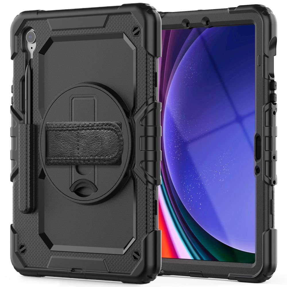 Husă tabletă compatibilă cu Samsung Galaxy Tab S10 Lite 10,9 inch (SM-X400, SM-X406) - SOLID360 rezistentă la șocuri, cu suport, negru