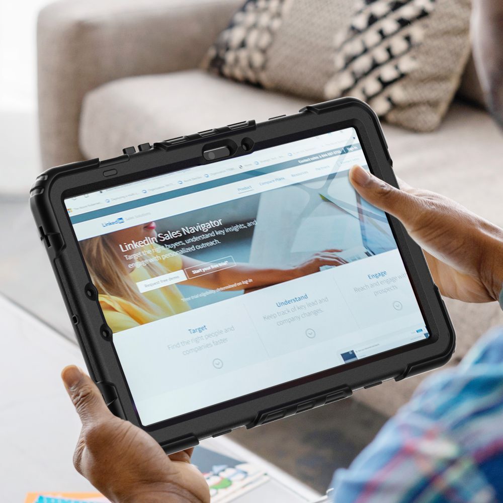 Husă tabletă compatibilă cu Samsung Galaxy Tab S10 Lite 10,9 inch (SM-X400, SM-X406) - SOLID360 rezistentă la șocuri, cu suport, negru