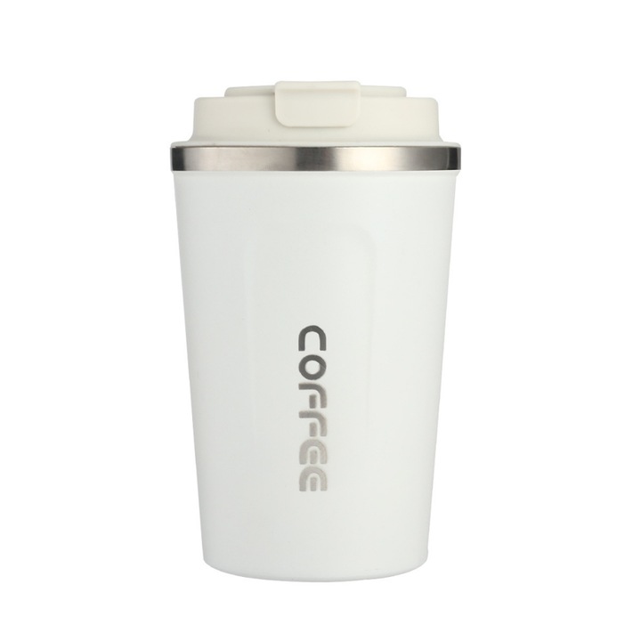 Termosz bögre, Rozsdamentes acél, 380ml, LED kijelző, Fehér