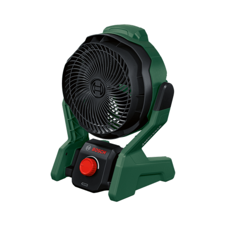 Акумулаторен вентилатор Bosch UniversalFan (Baretool) 06039E1000, 18 V, Въздушен поток 1000 м³/ч, Въртене на 180°, Диаметър на вентилатора 22.5 см, Без батерия/зарядно устройство