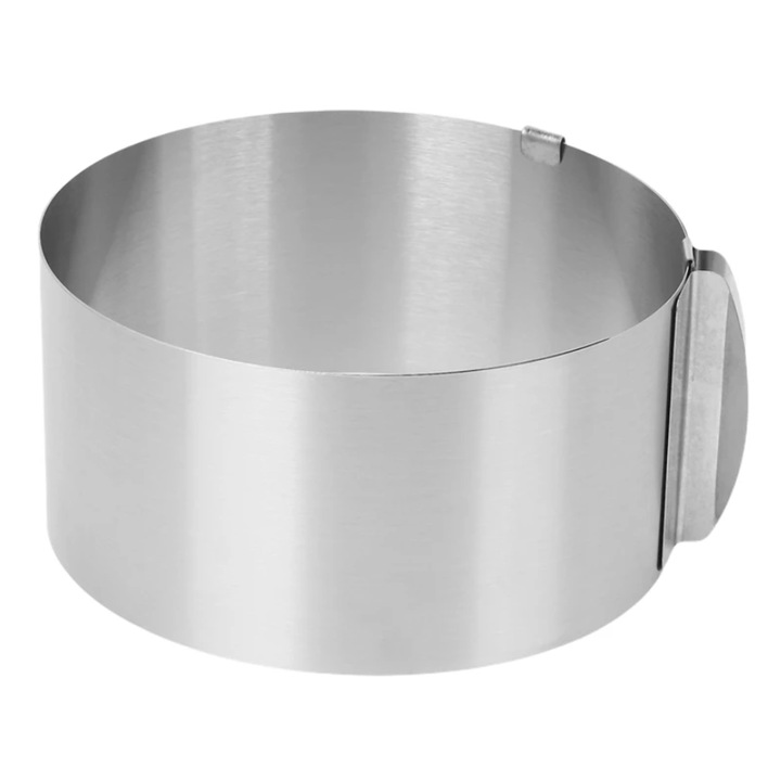 Inel reglabil pentru tort, Zola®, diametru 16-30 cm si inaltime 8.5 cm, otel inoxidabil, argintiu