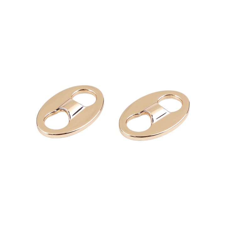 Set 2 opritori metalici pentru snur Crisalida, 18 x 28 mm, Auriu