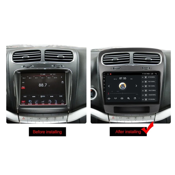 Navigatie Dodge Journey din 2011 - 2020, NAVIGPS, 4GB RAM si 32GB ROM, Display QLED 9 inch, Android 13, Wireless Carplay si Android Auto, Procesor Octacore, Slot sim 4G, Sunet DSP, Camera Marsarier, Bluetooth, USB, Wi Fi, Radio