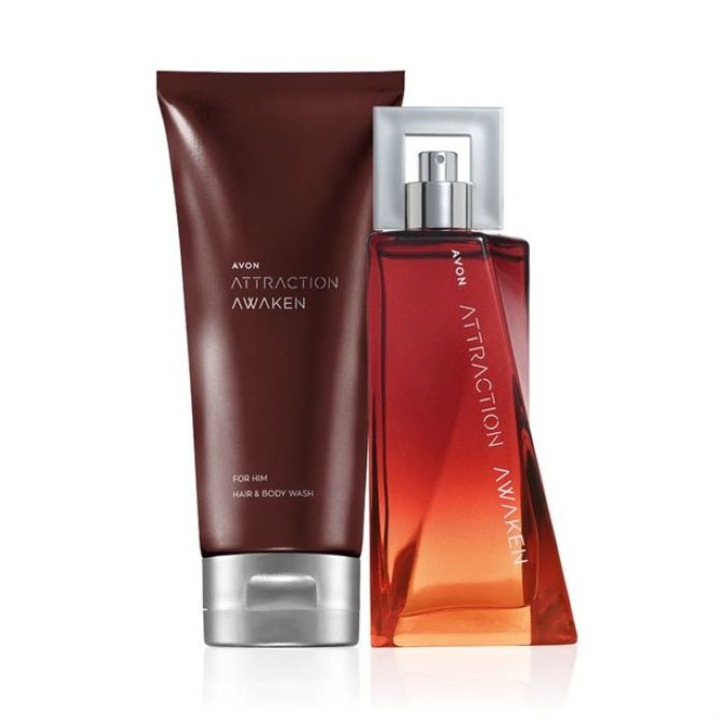 Set Attraction Awaken pentru El, Avon - Apa de toaleta 75 ml si Gel de dus 200 ml
