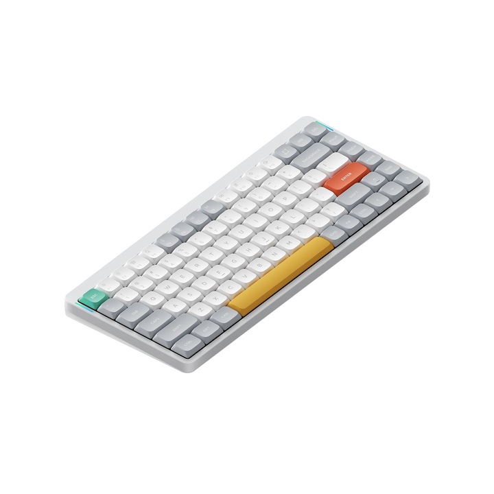 Безжична механична клавиатура Slim Nuphy Air75 V2, бяло, Gateron Brown