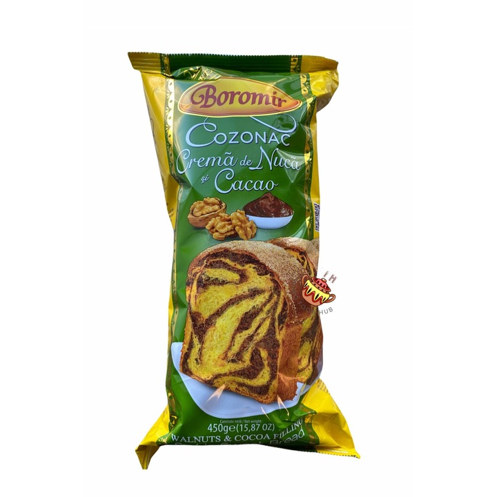 Cozonac Boromir, Crema de Nuca si Cacao, Cantitate 450 g