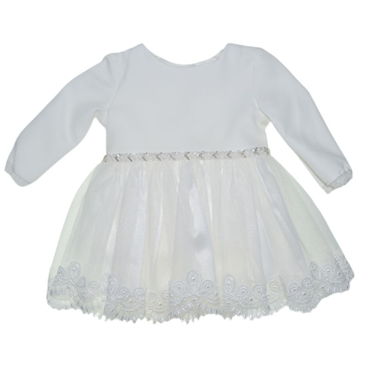 Elegáns ruha lányoknak LULU DESIGN 141123-5-58, Krém 58 cm