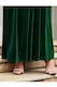 Дълга разкроена кадифена рокля с колан, зелена, размер L