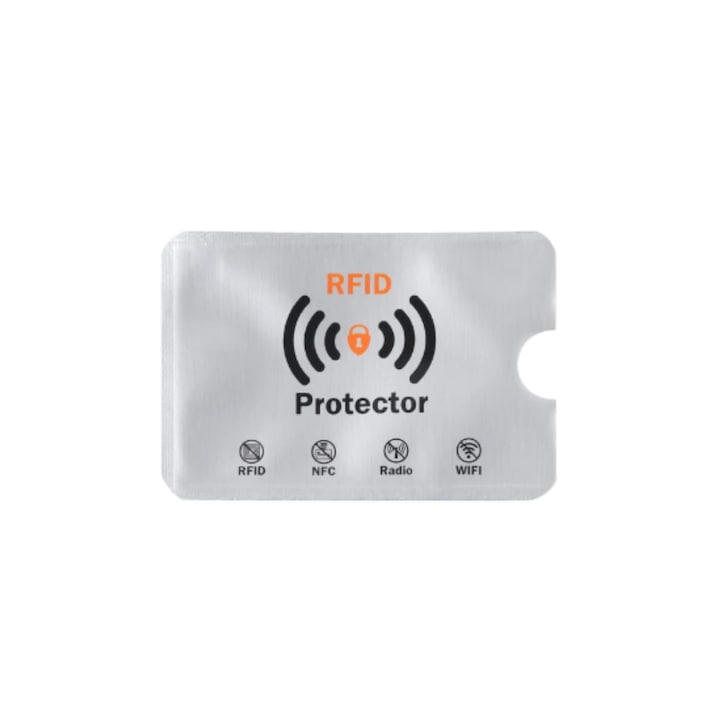 Set 2 Protectii RFID pentru Card Bancar, NFC / Contactless - Blocheaza scanarea si platile involuntare sau abuzive, CardHolder
