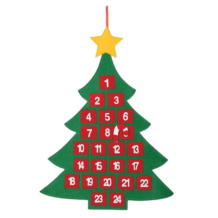 Calendar advent, Fiestas Guirca, Forma brad, Multicolor