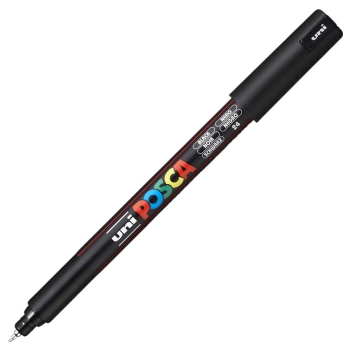 Маркер UNI PC-1MR Posca, 0.7 мм, фин метален връх, черен
