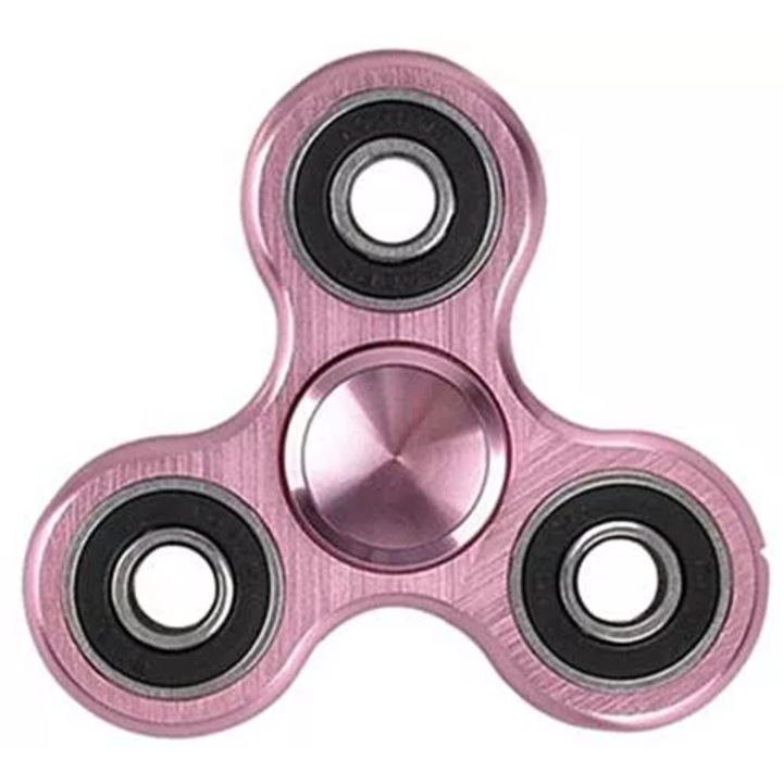 Интерактивна играчка за релакс, метален фиджет спинър, розово-черен цвят
