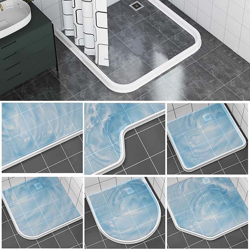 Подов праг за душ кабина, Силикон, самозалепващ се, 100 x 3 x 5cm, Бял ...