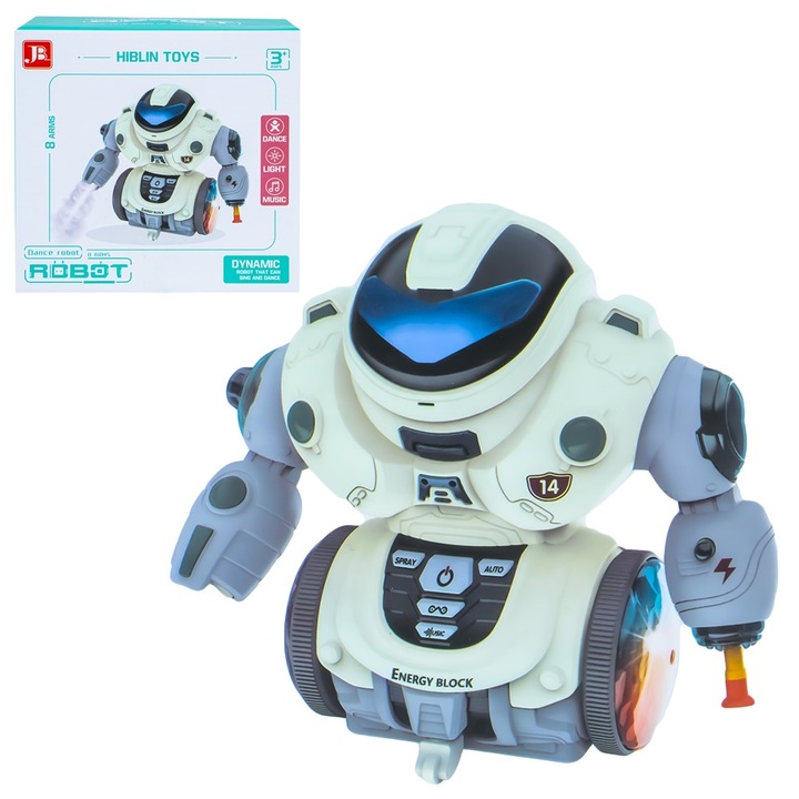 Робот със звуци и светлини, пръска вода, Размери 17.6x17.4x10.2 см, Robentoys