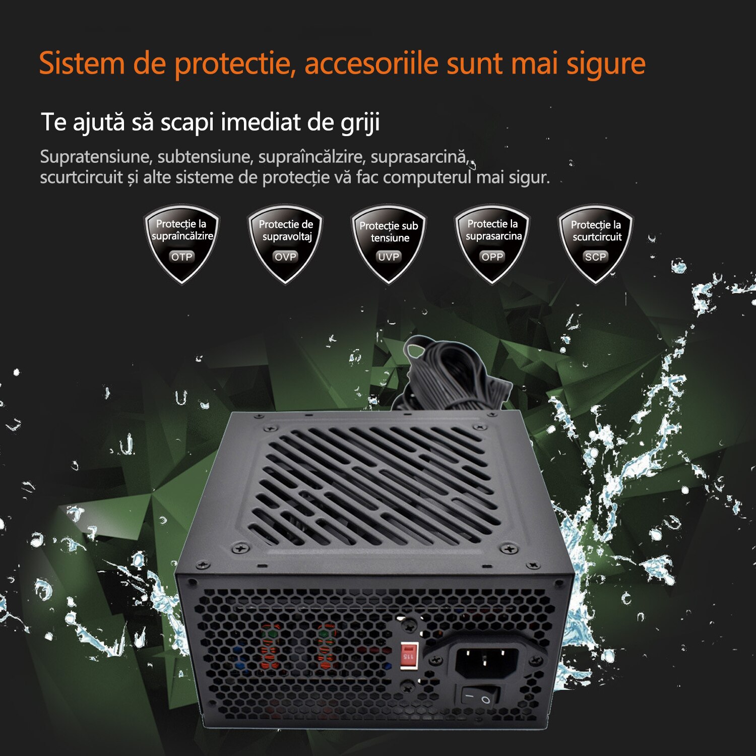 Sursa PC, YANX, 80 PLUS Gold, 700W, Ventilator 120mm, Active PFC, Negru ...