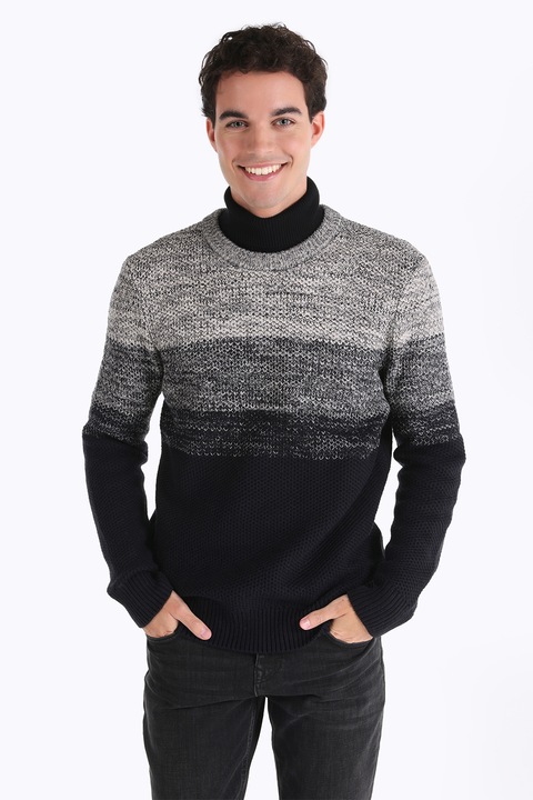 COLIN'S, Pulover cu decolteu la baza gatului si aspect in degrade, Bleumarin