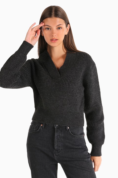 COLIN'S, Pulover cu decolteu in V, Gri inchis