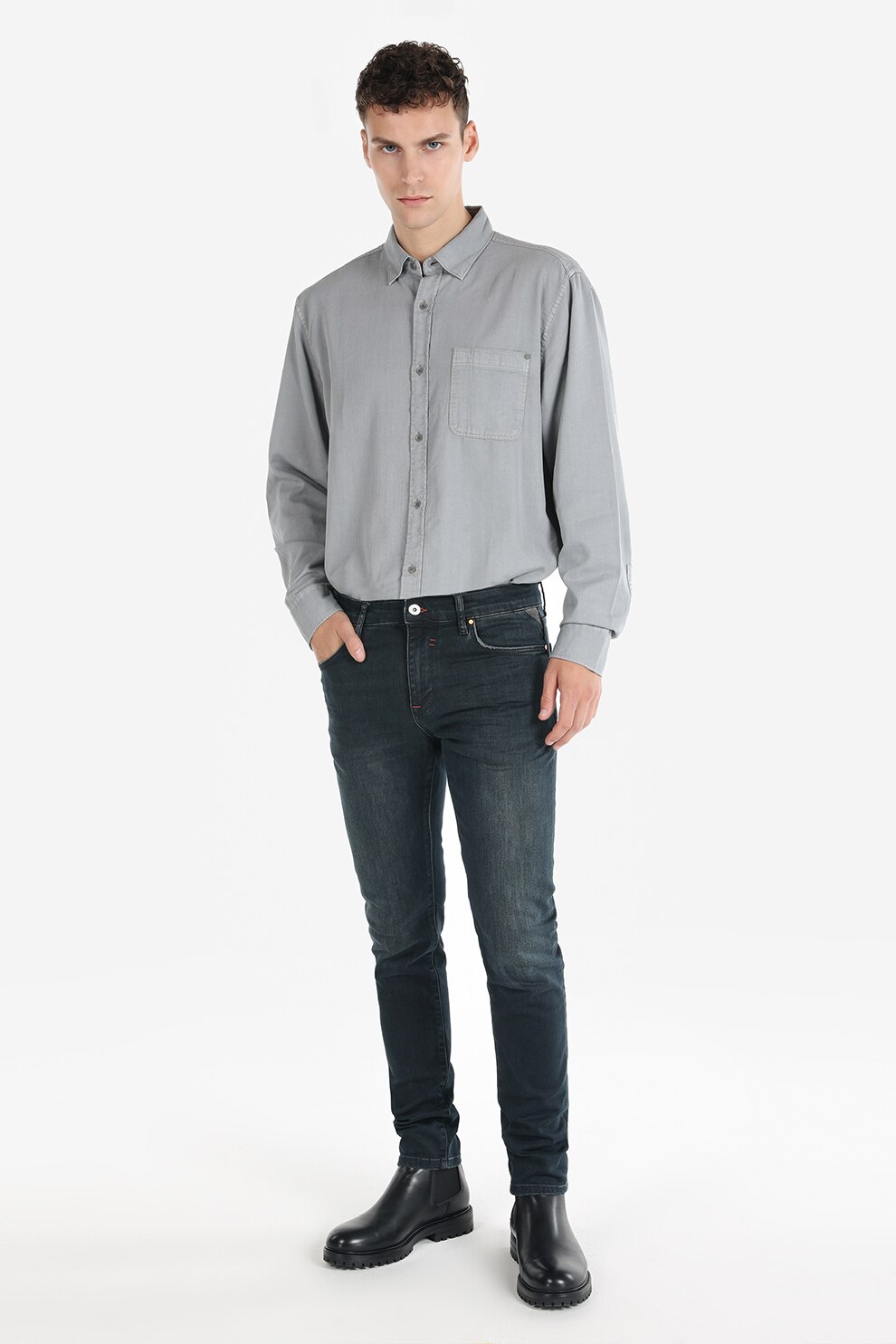 COLIN'S, Blugi slim fit 041 Danny, Albastru petrol, W29-L32