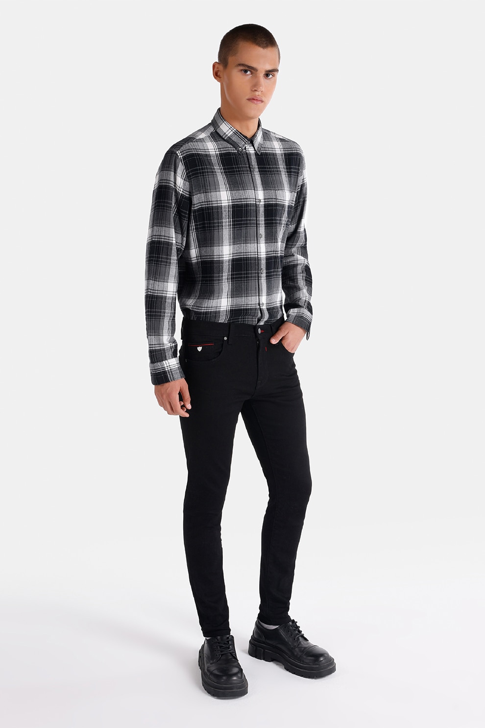 COLIN'S, Blugi skinny cu talie joasa, Negru, W29-L30