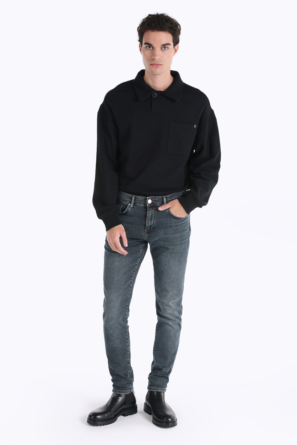 COLIN'S, Blugi slim fit 041 Danny, Albastru prafuit, W28-L32
