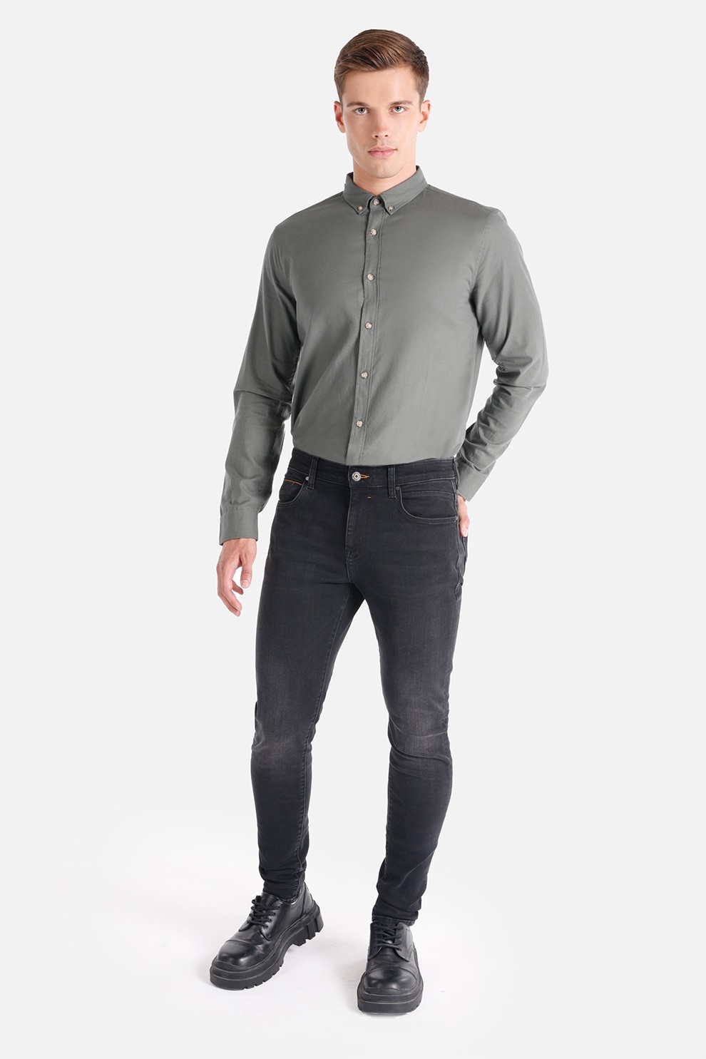 COLIN'S, Blugi skinny cu aspect decolorat, Negru stins, W28-L32