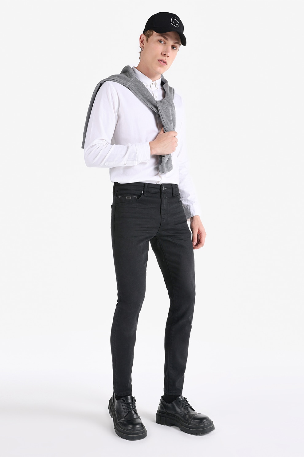COLIN'S, Blugi skinny cu talie joasa, Negru, W29-L32