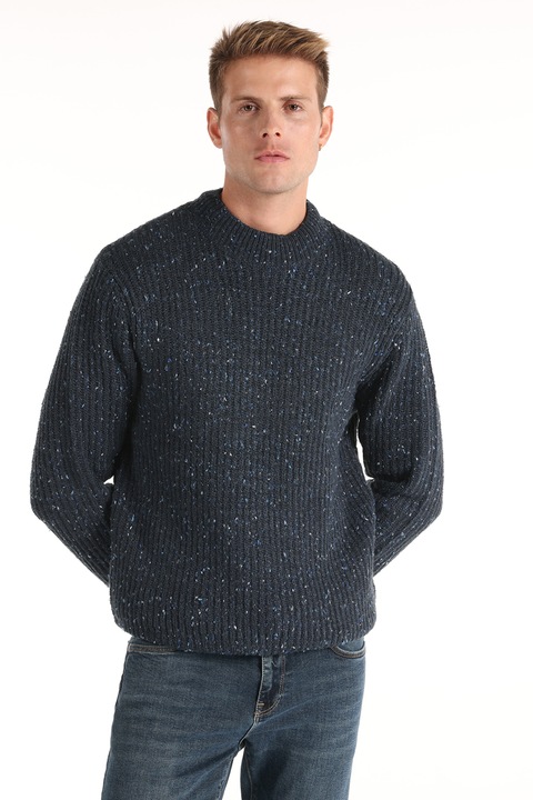 COLIN'S, Pulover cu striatii si pete decorative, Bleumarin